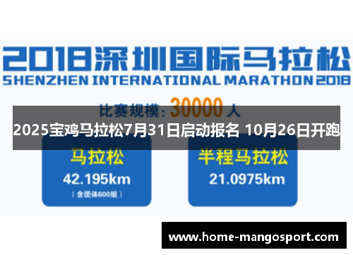 2025宝鸡马拉松7月31日启动报名 10月26日开跑